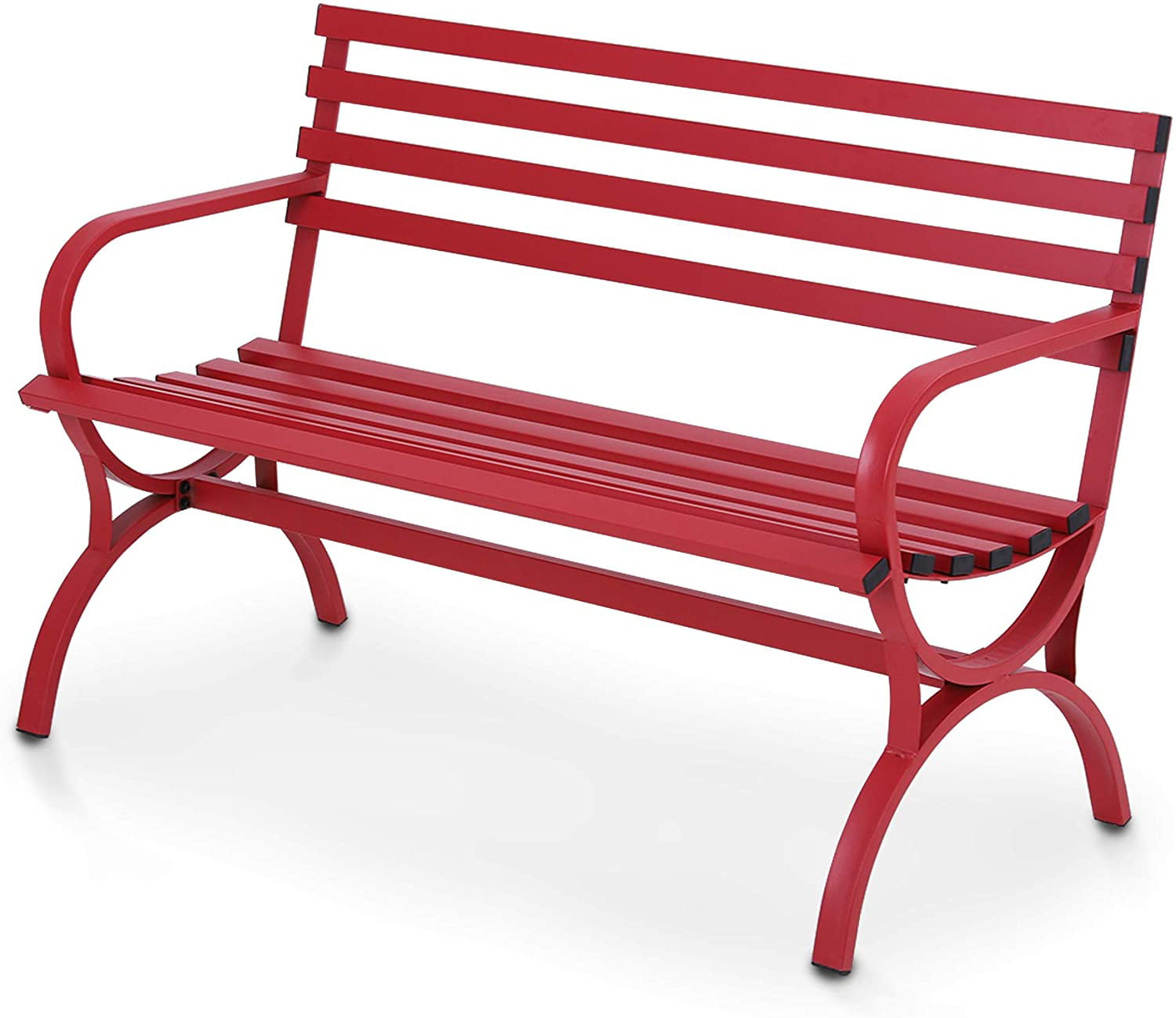 MF Studio Outdoor Durable Steel Bench - Red