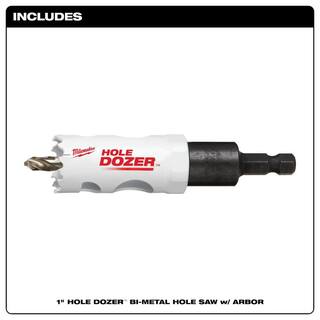 MW 1 in. Hole Dozer Bi-Metal Hole Saw with 38 in. Arbor  Pilot Bit 49-56-9662