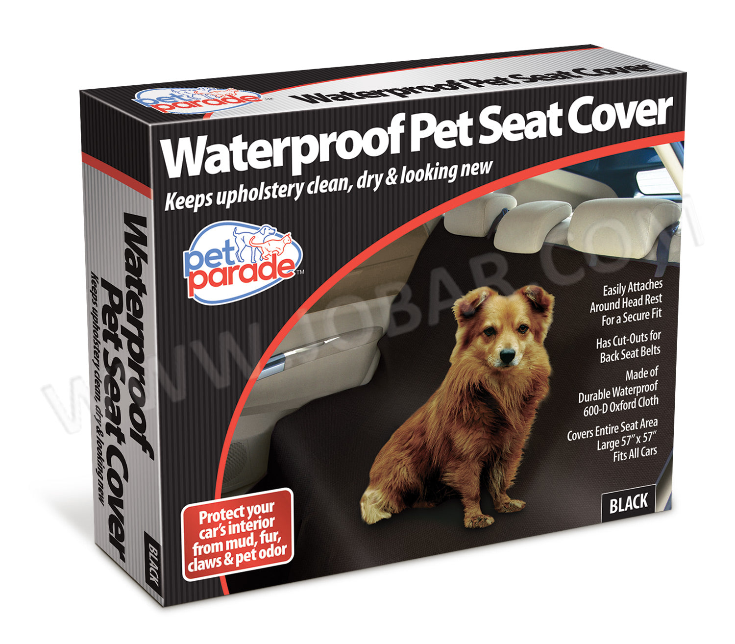 Waterproof Auto Seat Protector Dog Seat Cover Black