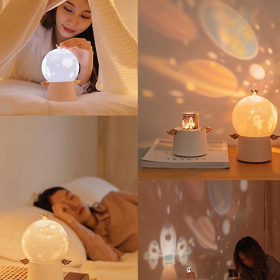 Starry Sky Led Projection Night Light For Bedside Bedroom Charging White