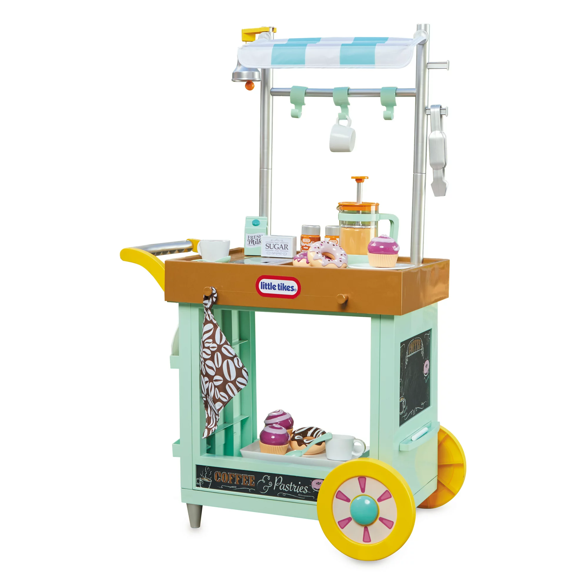 Little Tikes 2-in-1 Café Cart Pretend Food Cooking Toy Role Play Kitchen Playset