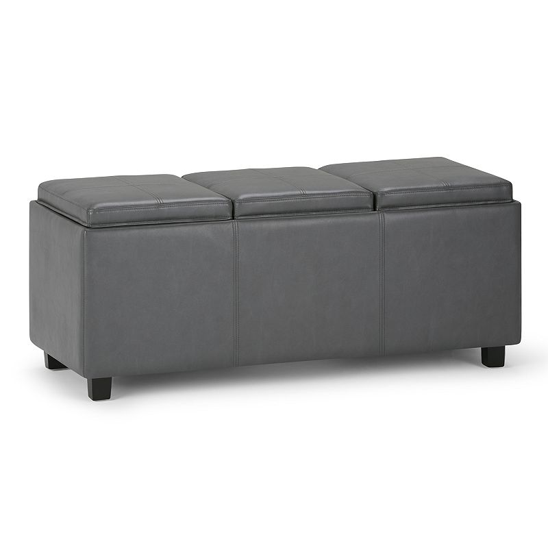 Simpli Home Avalon Rectangular Storage Ottoman