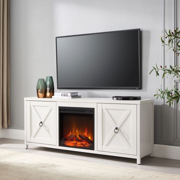 Granger Rectangular TV Stand with Log Fireplace for TV's up to 65