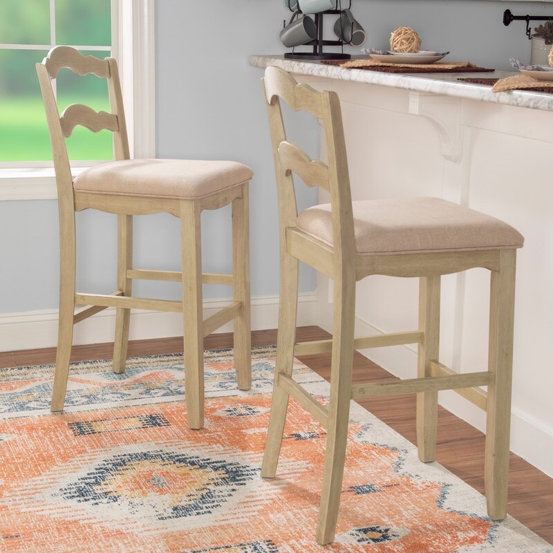 Fulton White Washed Bar Stool