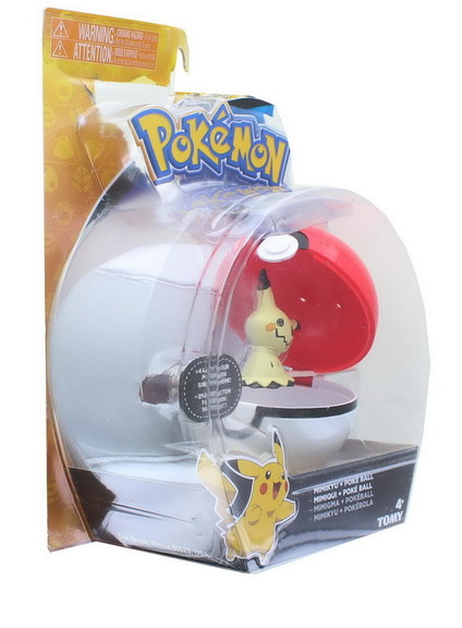 Pokemon Clip and Carry Poke Ball  2 Inch Mimikyu a...