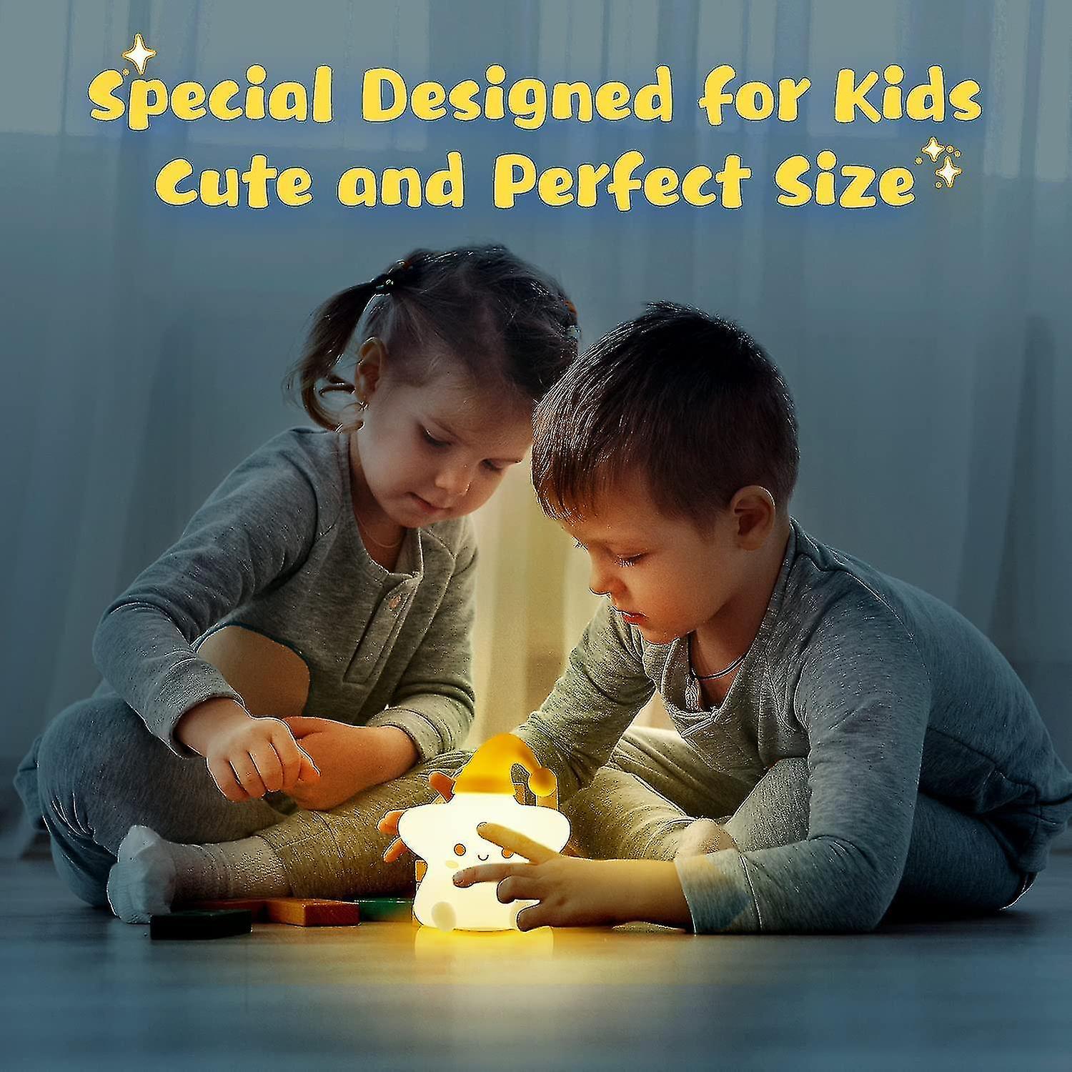 One Fire Night Light For Kids， Star Cute Night Light Kids Night Light， 7 Colors Rechargeable Battery Toddler Girl Boys Baby Night Light， Silic