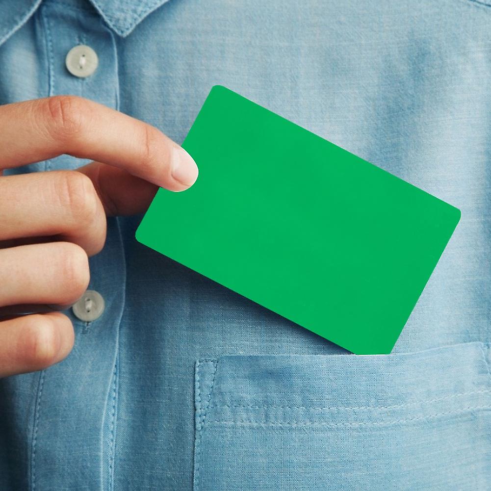 50pcs Aluminium Alloy Business Card Engraved Color Blank Name Cards Business Accessoriesgreen