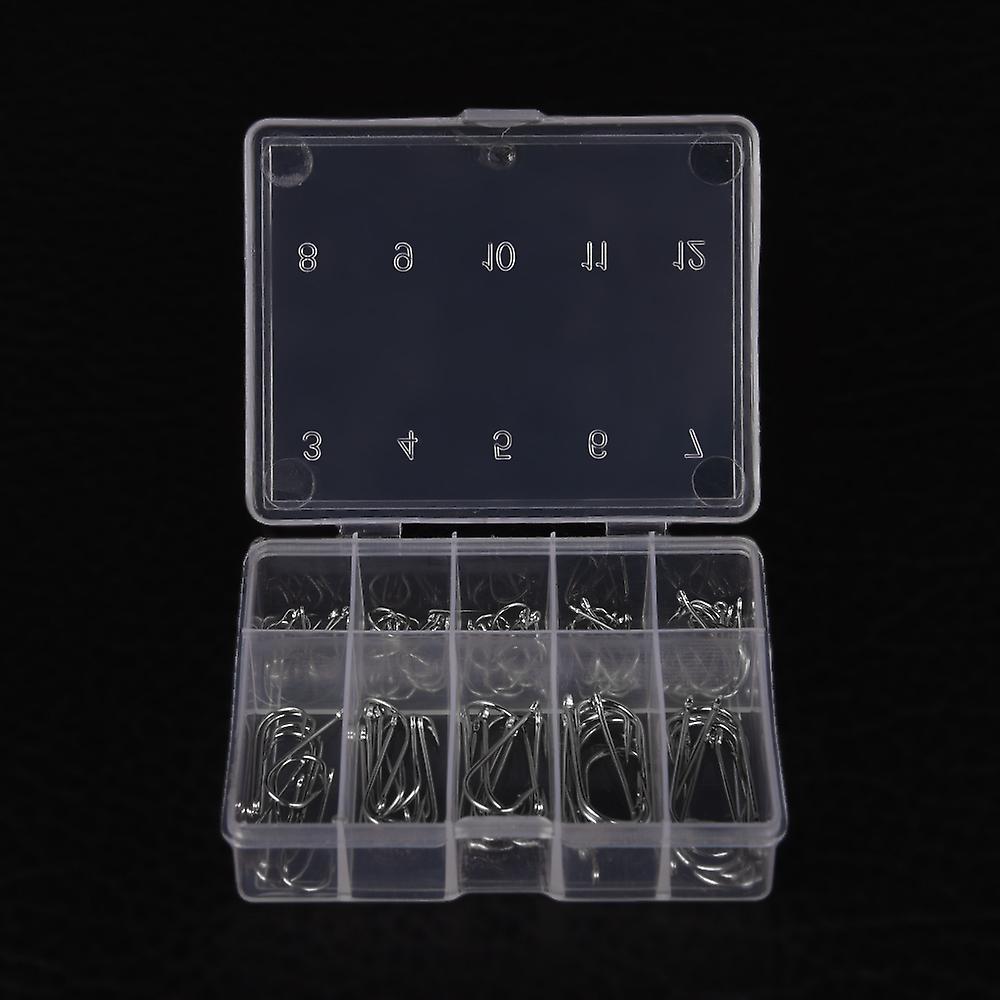 100 Pcs Fishing Hooks，notebe Careful While Handling In Fishing For The Hooks Are Pretty Sharp.