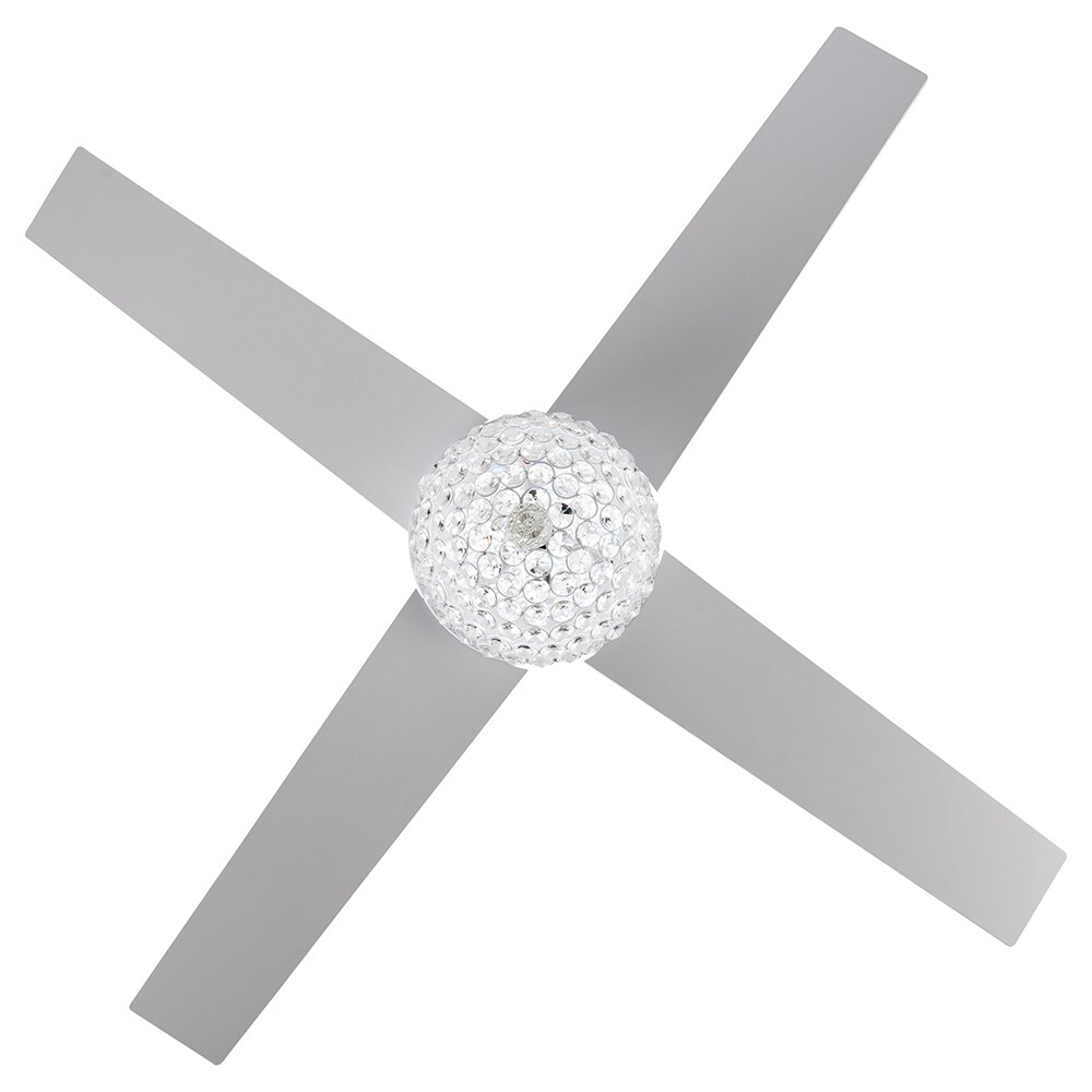 Oaks Aura 42in.Modern Revisable LED Glam Crystal Ceiling Fan with Light  Remote Control Included