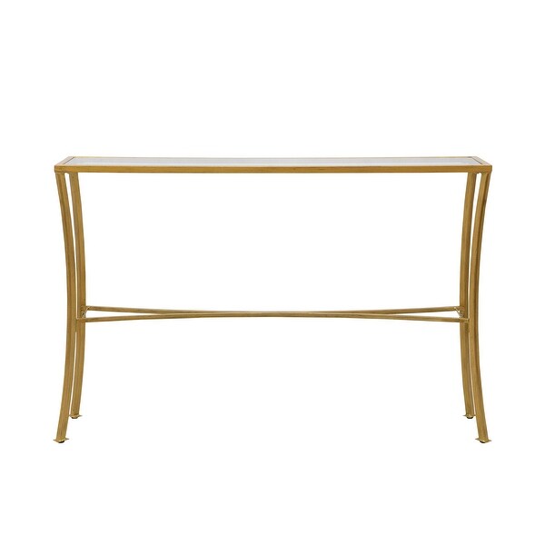 Savoy Antique Gold Glass Top Console Table