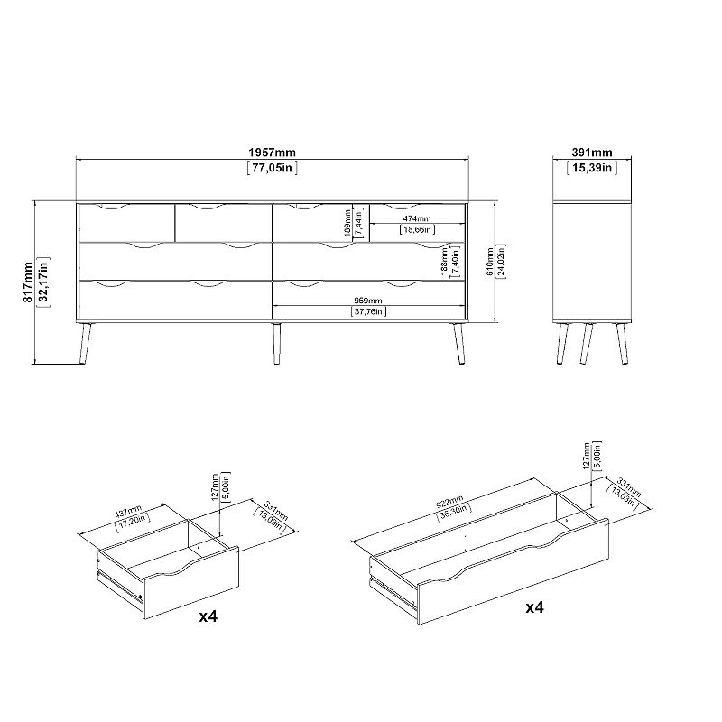 Diana Two-Tone 8-Drawer Dresser