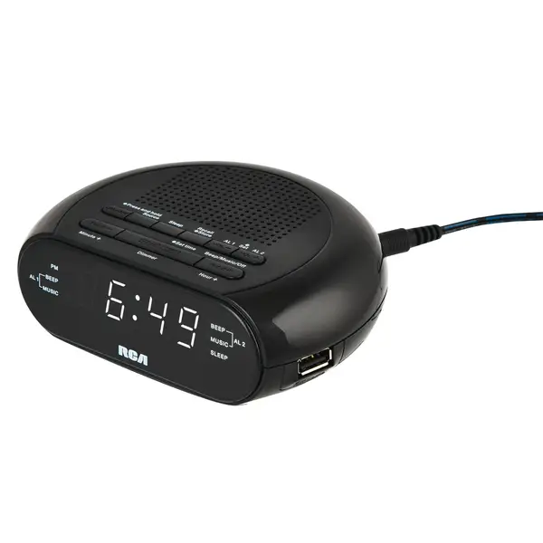 RCA Soothing Sounds Clock Radio with USB Charging