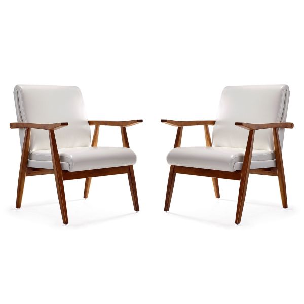 Arch Duke Accent Chair in White and Amber (Set of 2)