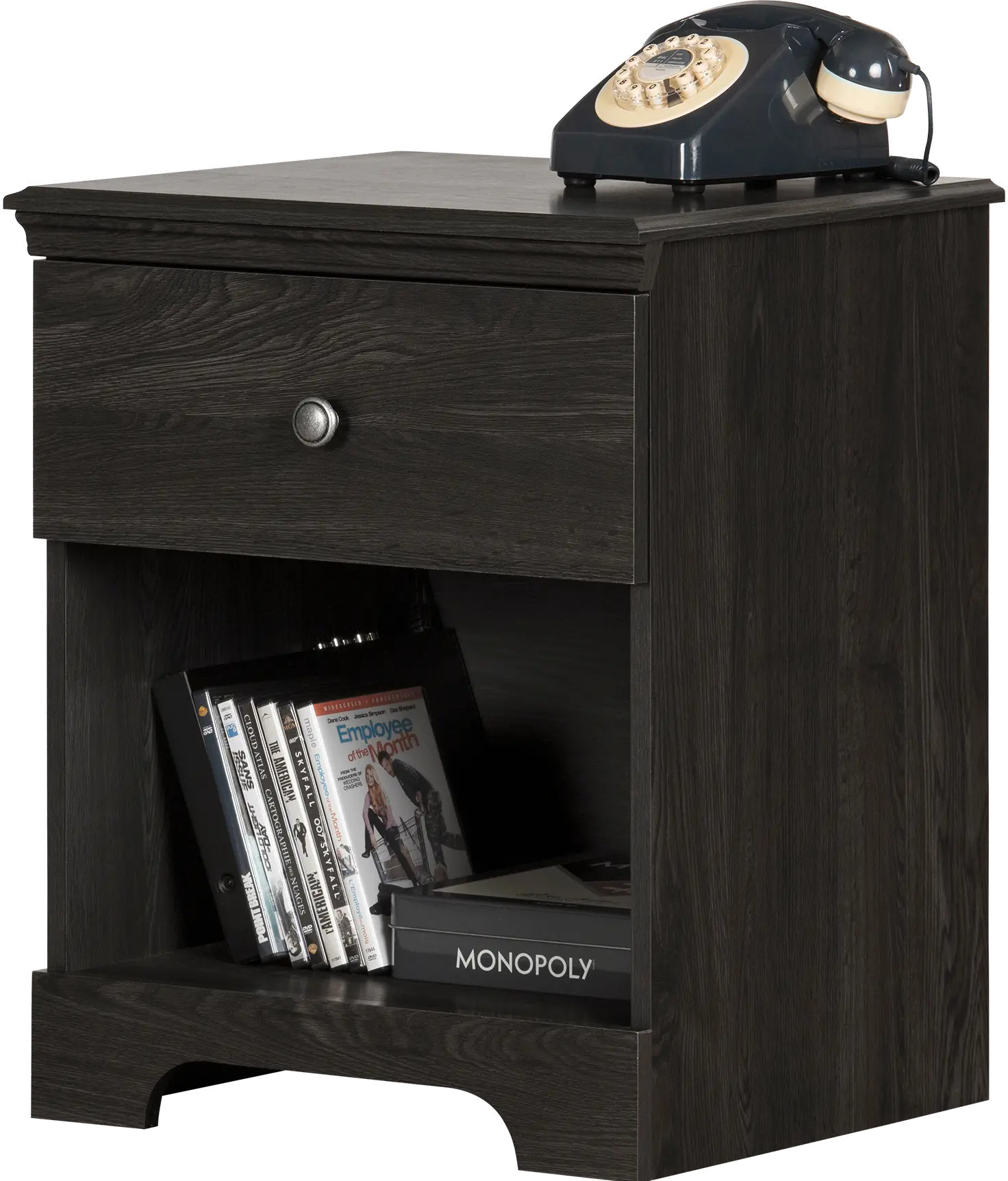 Zach Classic Dark Gray Oak Nightstand - South Shore