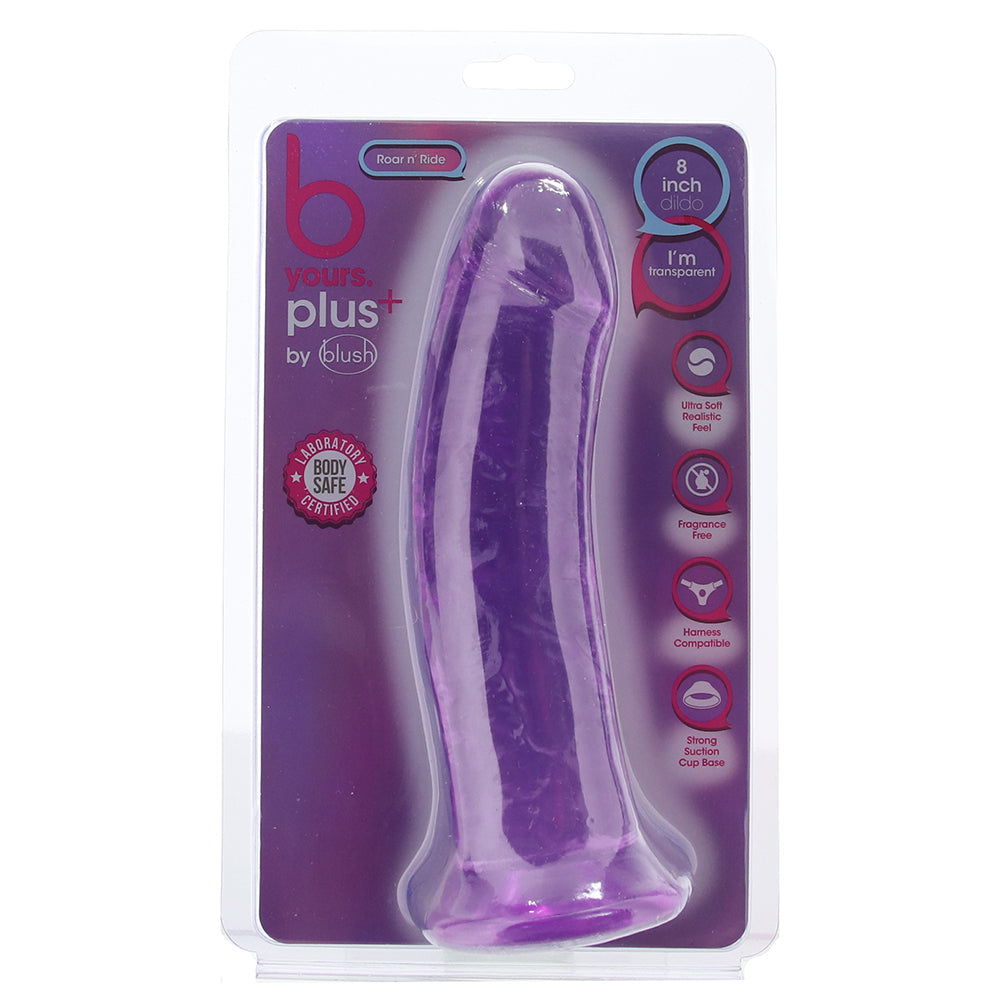 B Yours Plus Roar n' Ride 8 Inch Dildo in Purple