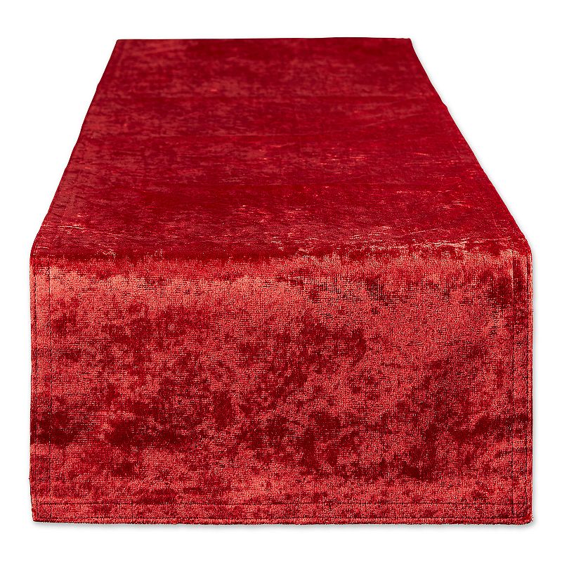 14 x 72 Solid Red Rectangular Home Essentials Velvet Table Runner