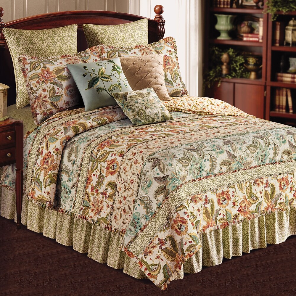 Elsie Full/Queen Quilt 100% Cotton Lightweight Machine Washable Reversible Bedspread Coverlet