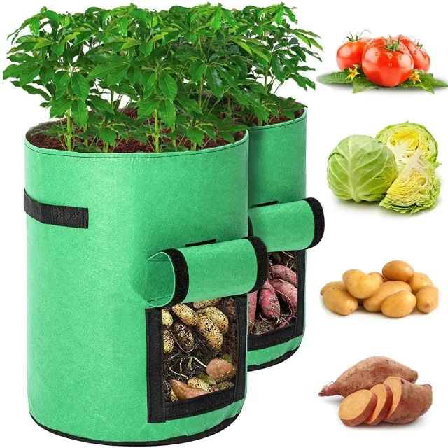 Hot Wholesale 5//10/30//40/50 Gallon Grow Bags For Plants Felt Nonwoven Fabric Potato Planter Growing Bag For Plants Vietnam