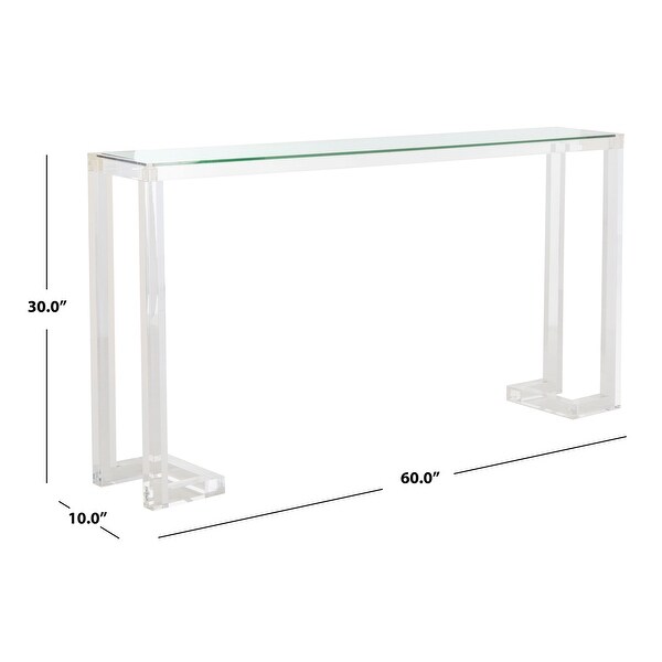 SAFAVIEH Couture Benji Acrylic Console Table - Clear - 52 in. W x 10 in. D x 30 in. H