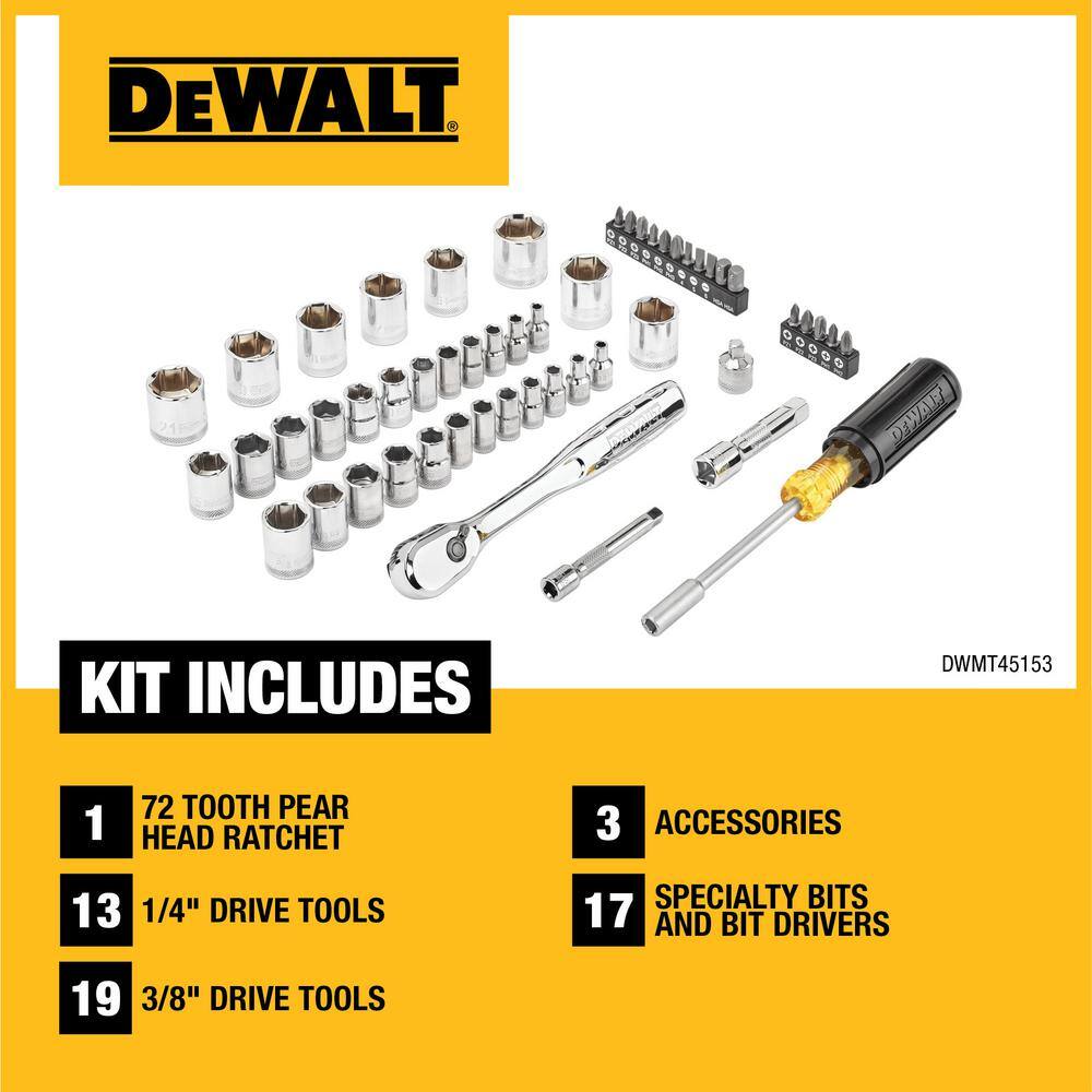 DW TOUGHSYSTEM 2.0 38 in. Drive Mechanics Tool Set (53-Piece) DWMT45153