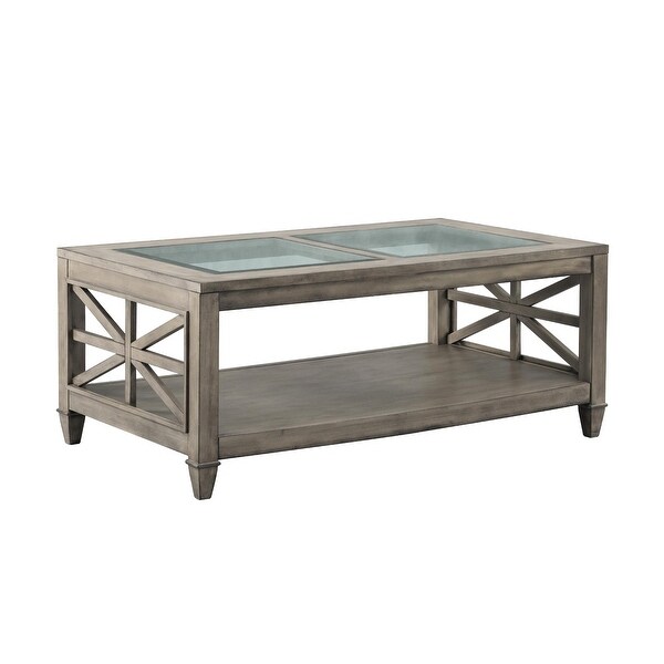 Home Furniture coffee table Solid Wood Glass top