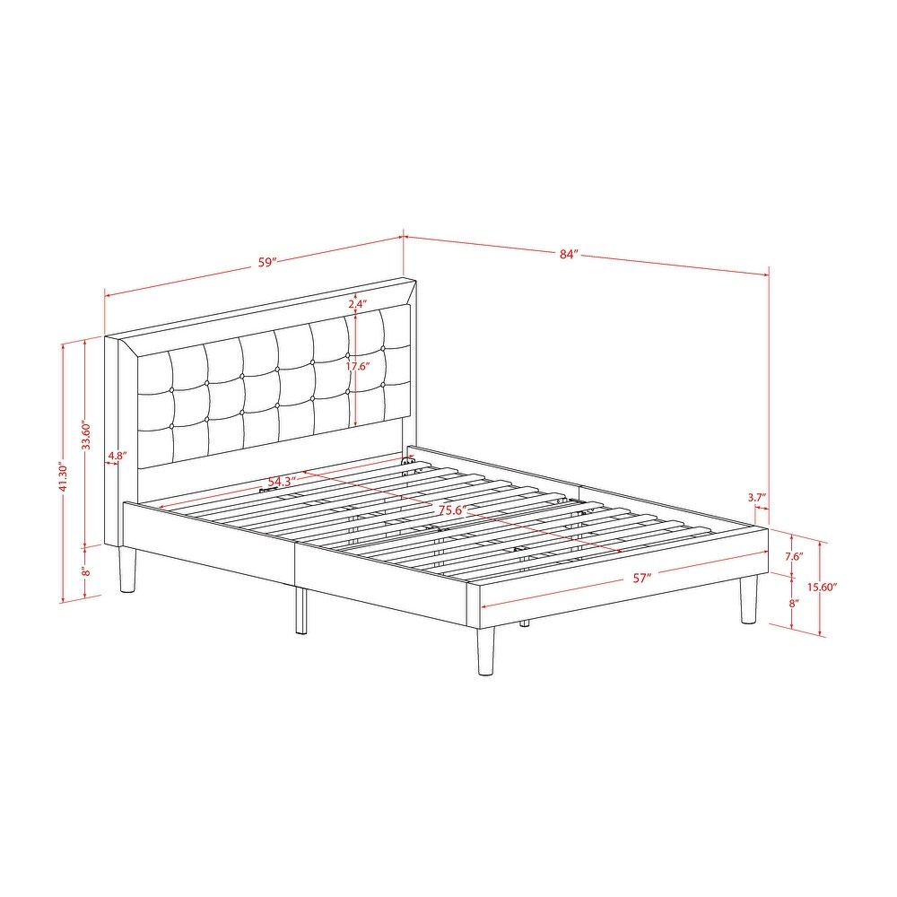 East West Furniture 2 Pc Fannin Bedroom Furniture Set with 1 Full Bed and a Night Stand   (End Table Finish Option)