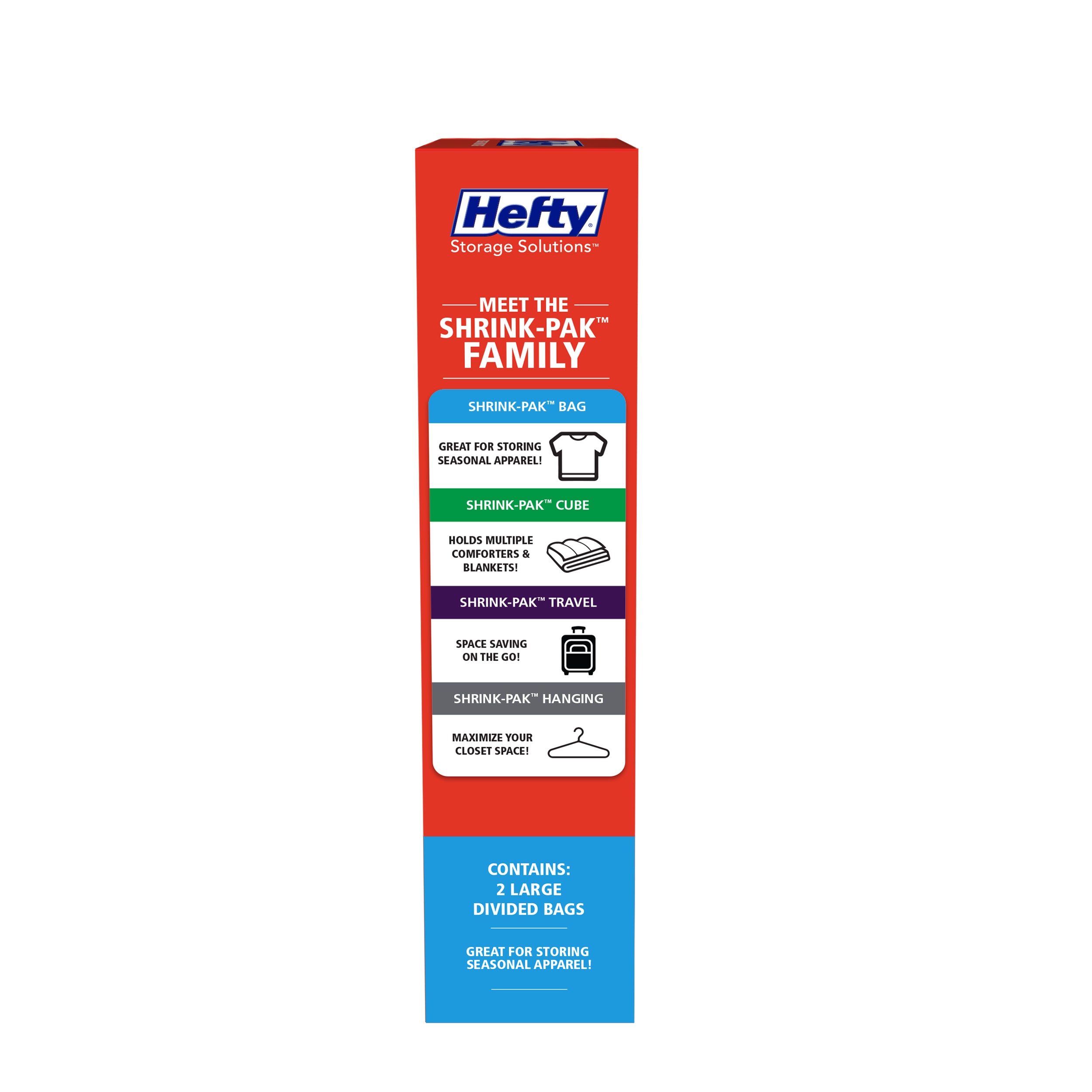 Hefty SHRINK-PAK 2 Large Divided Vacuum Bags