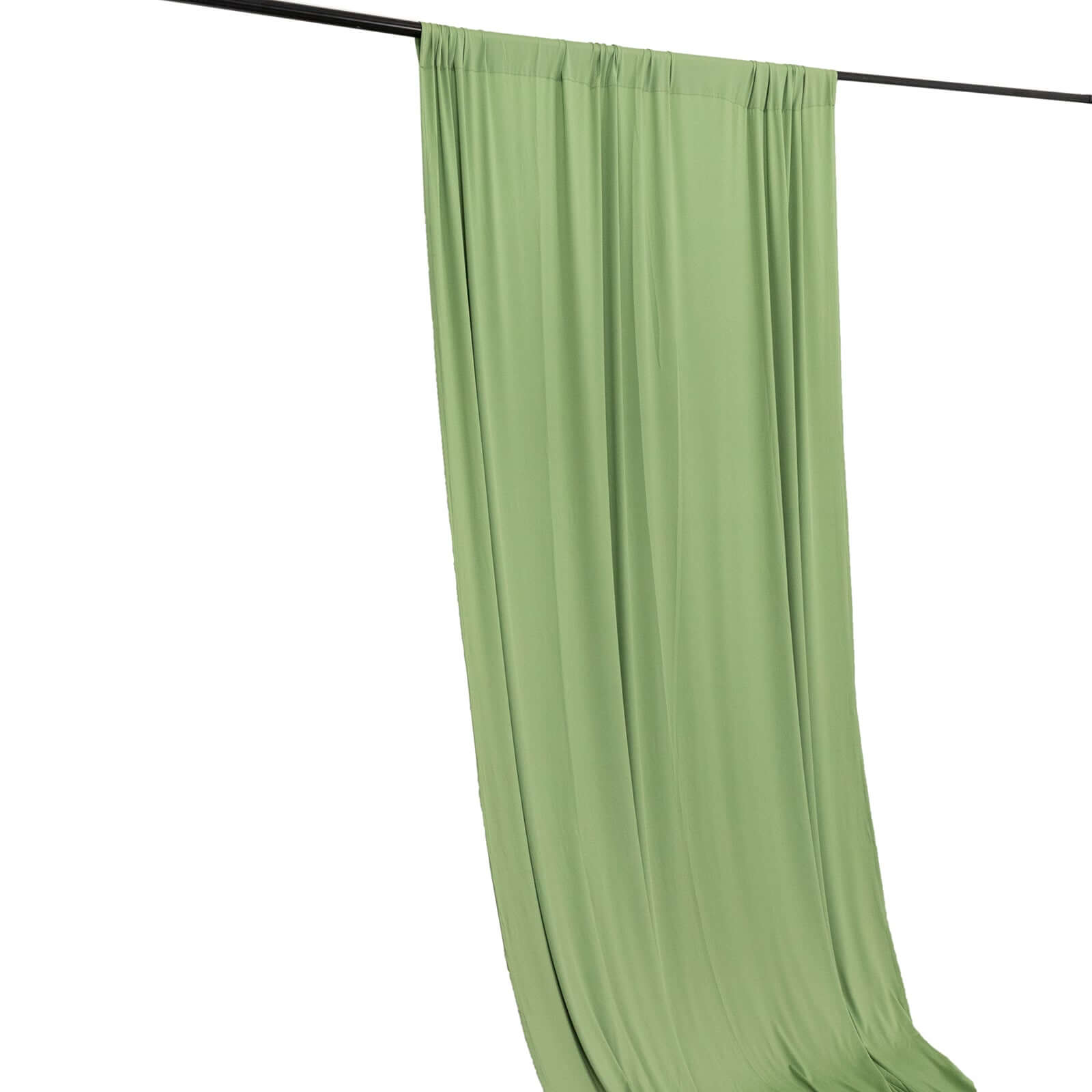 Sage Green 4-Way Stretch Spandex Backdrop Drape Curtain, Wrinkle Resistant Event Divider Panel with Rod Pockets - 5ftx14ft