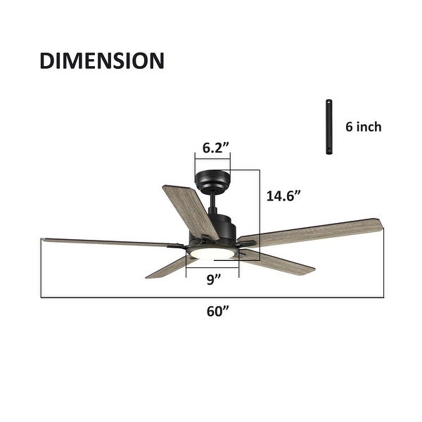 Joule 60-inch Indoor/Outdoor Smart Ceiling Fan， Dimmable LED Light Kit and Remote， Works with Alexa/Google Home/Siri Shopping - The Best Deals on Ceiling Fans | 40329013