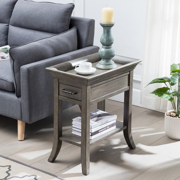 Traditional Tray Edge End Table