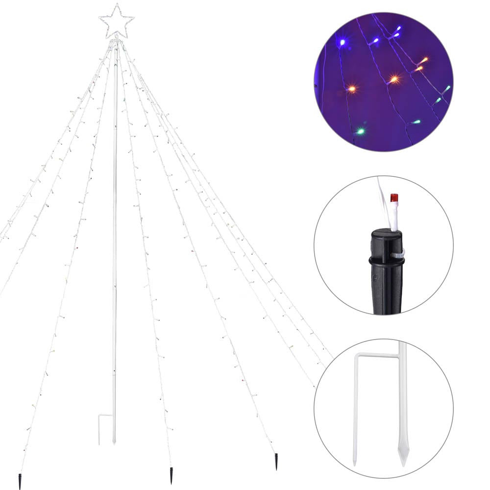 Yescom Christmas Tree Light 9 String Lights with Star & Pole