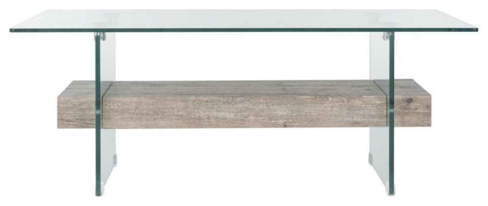 Leah Glass Coffee Table Grey/ Oak   Contemporary   Coffee Tables   by Virgil Stanis Design  Houzz