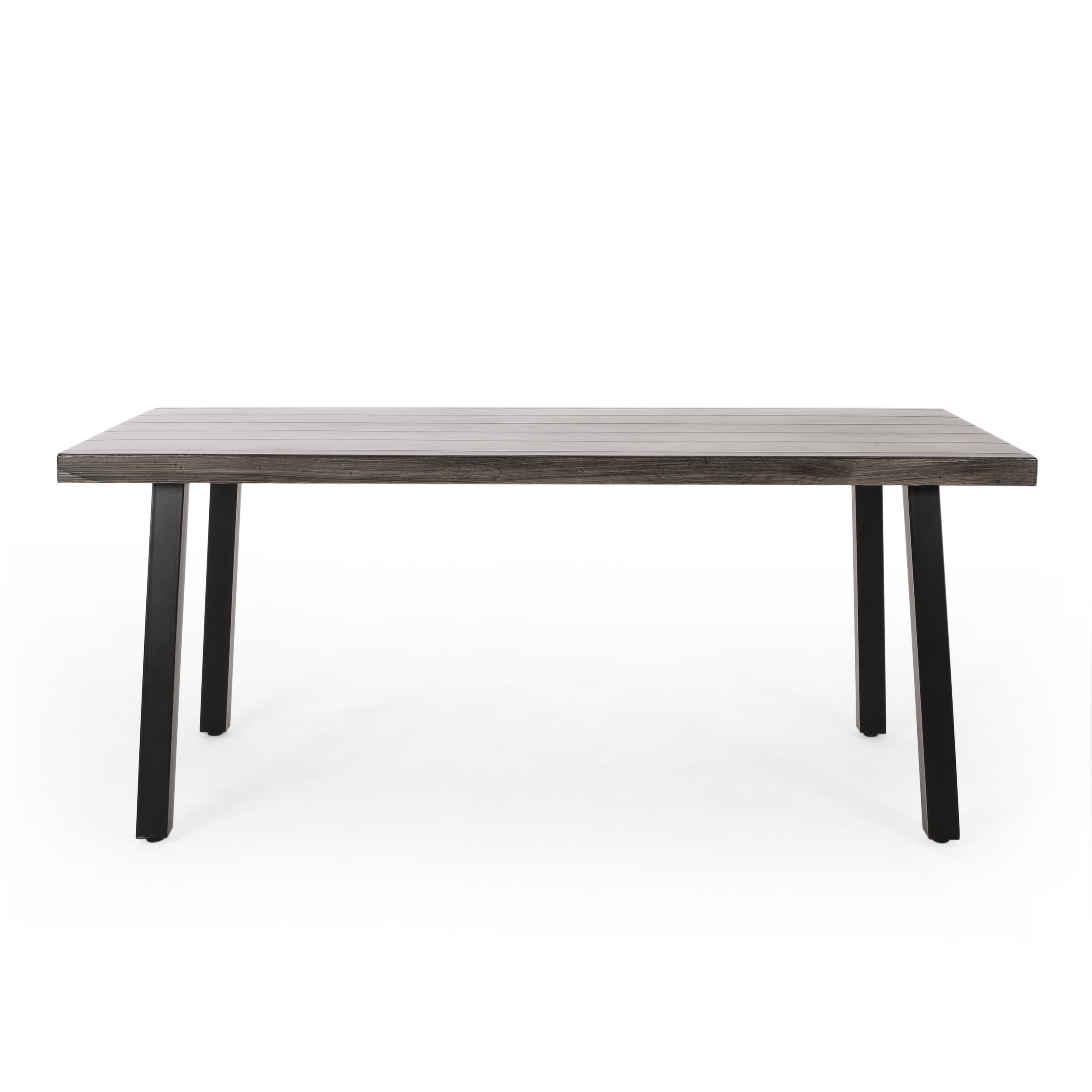 Altair Outdoor Modern Industrial Aluminum Dining Table