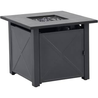 Hanover Naples 40000 BTU Tile-Top Gas Fire Pit Table with Burner Cover and Fire Glass NAPLES1PCFP