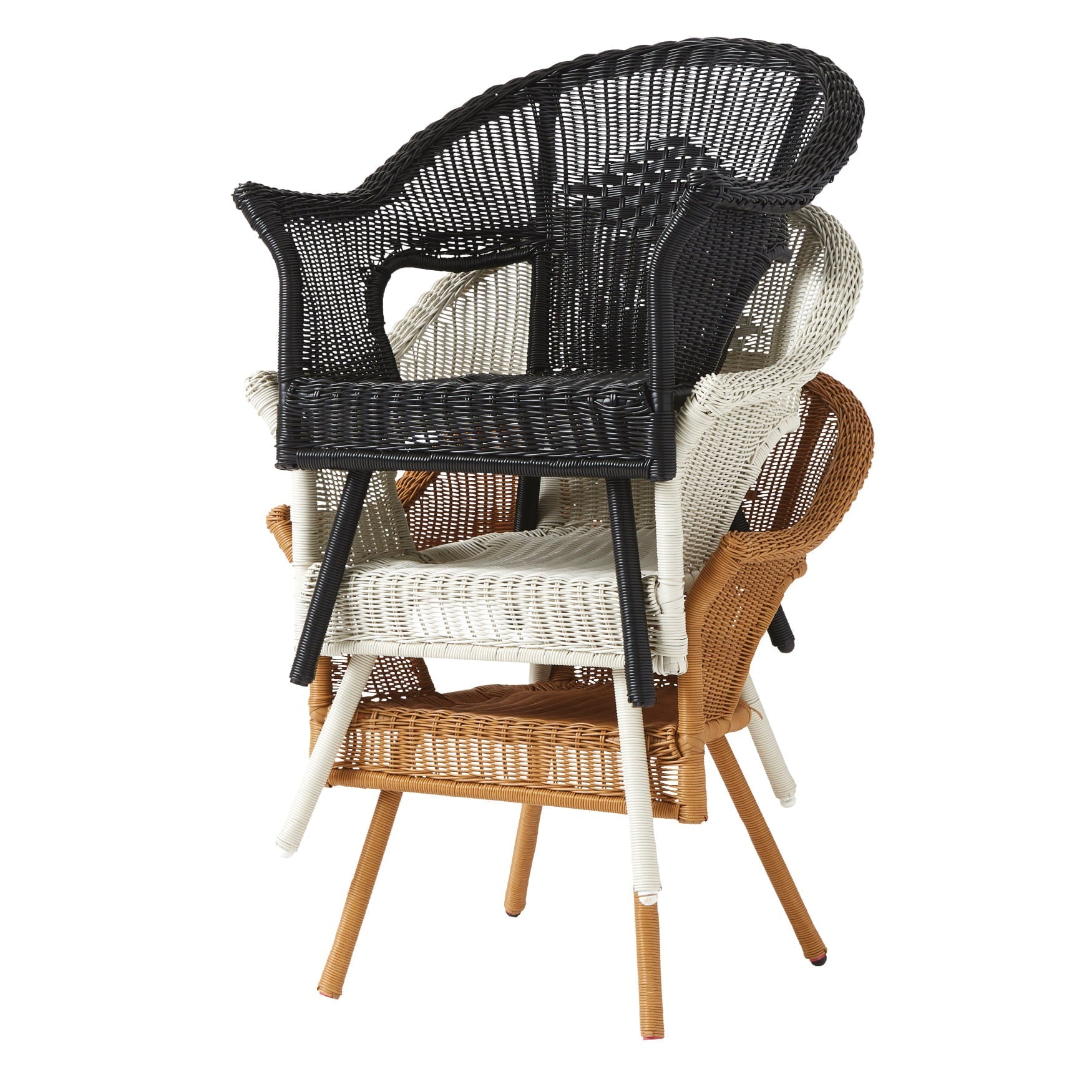 Brylanehome Roma Hand-Woven Resin Wicker Stacking Chair, Natural