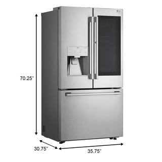 LG STUDIO 24 cu. ft. French Door Refrigerator with Instaview Door-in-Door Craft Ice Maker in PrintProof Stainless Counter Depth SRFVC2416S