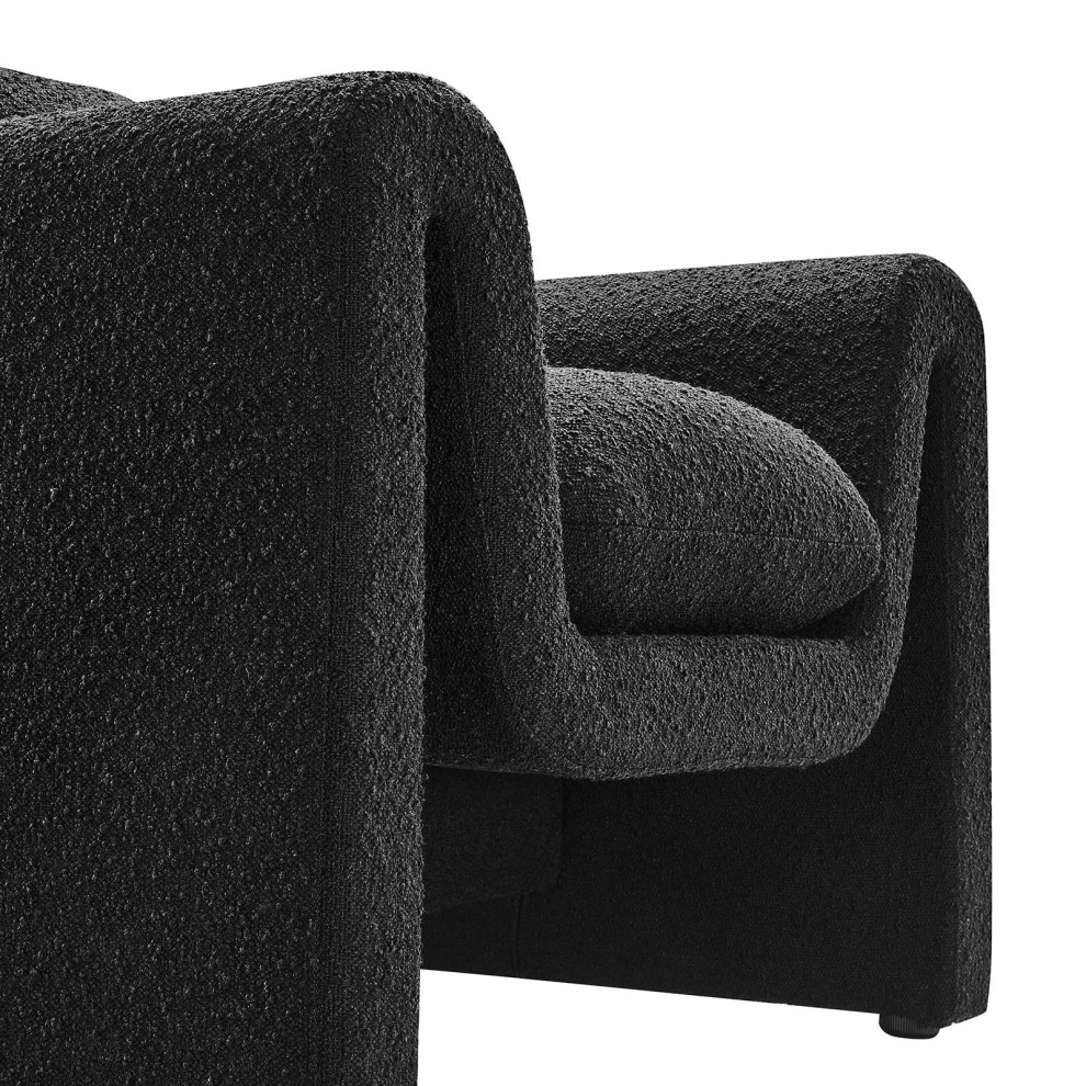 Waverly Boucle Upholstered Armchair   Black   Transitional   Armchairs And Accent Chairs   by First of a Kind USA Inc  Houzz