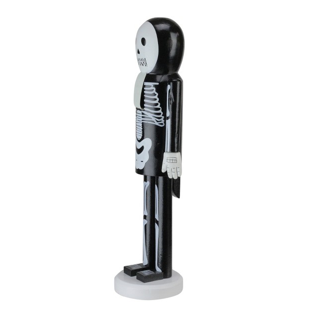 Wooden Skeleton Halloween Nutcracker Black white