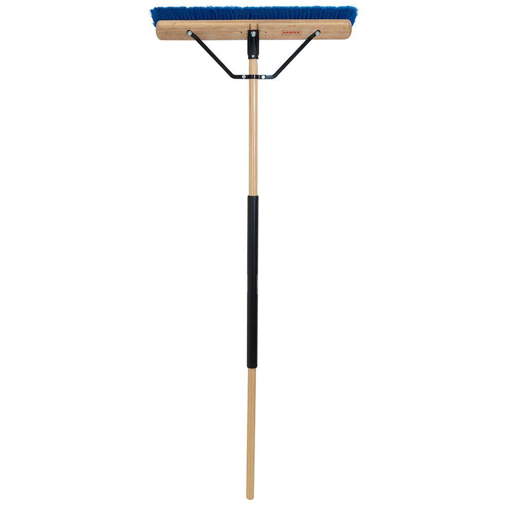 HARPER 24 in. All-Purpose HardwoodSteel Handle Push Broom for Dust and Gravel 20201044