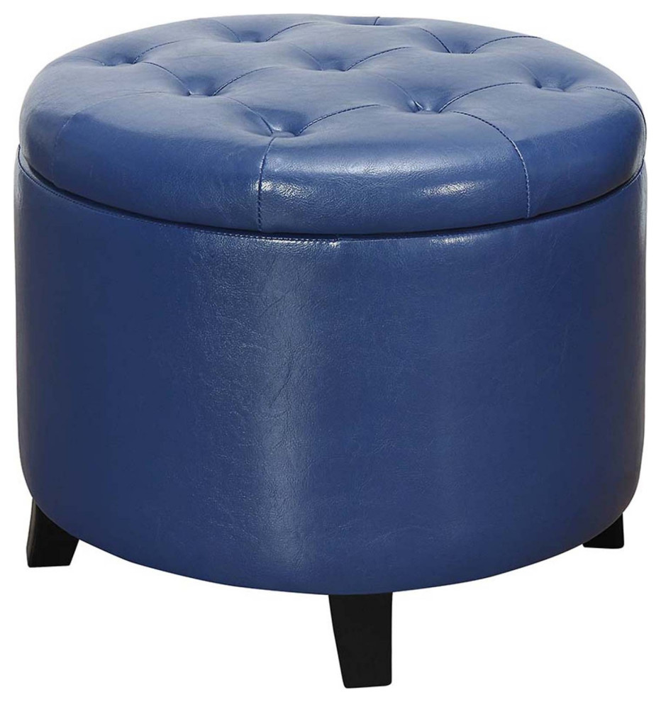 Designs4Comfort Round Storage Ottoman   Contemporary   Footstools And Ottomans   by VirVentures  Houzz