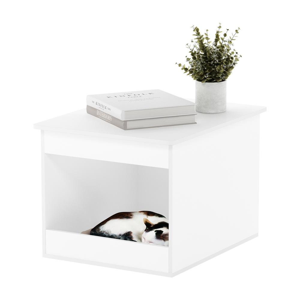 Furinno Peli Top Opening Litter Box Enclosure， Solid White