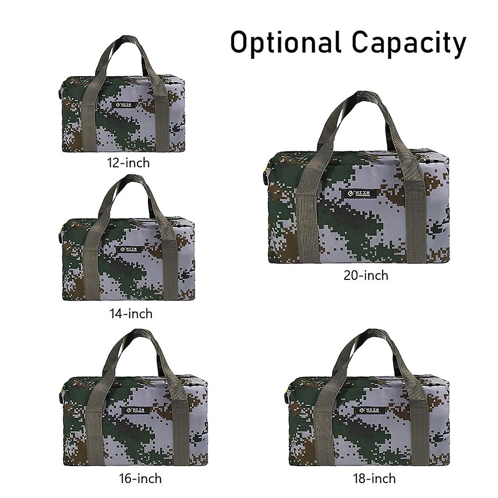 Penggong 14-inch Tool Bag Wear-resistant Storage Bag For Maintenance Tool Large Capacity Camouflage Canvas Bag No.331086