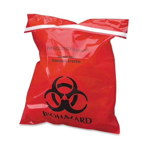 CareTek StickOn Biohazard Infectious Red Waste Bags  CTKCTRB042910