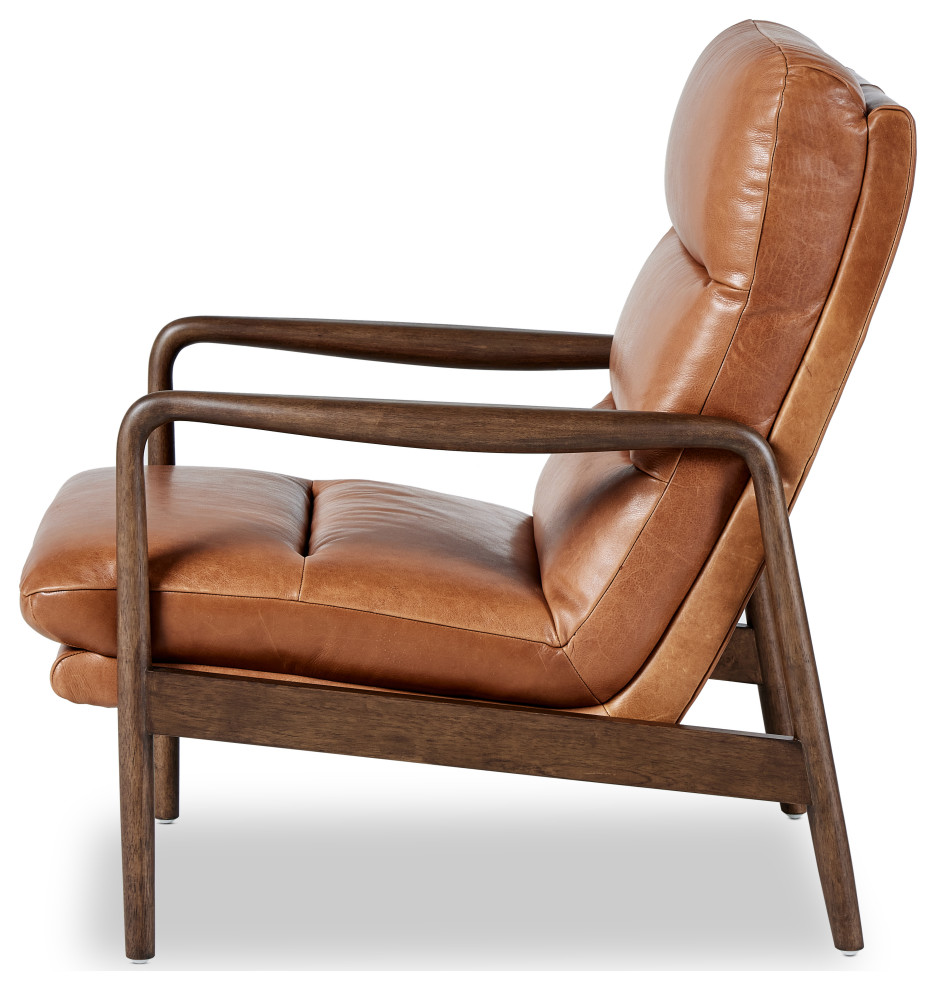 Rhodes Chair Dakota Tobacco   Midcentury   Armchairs And Accent Chairs   by Zin Home  Houzz