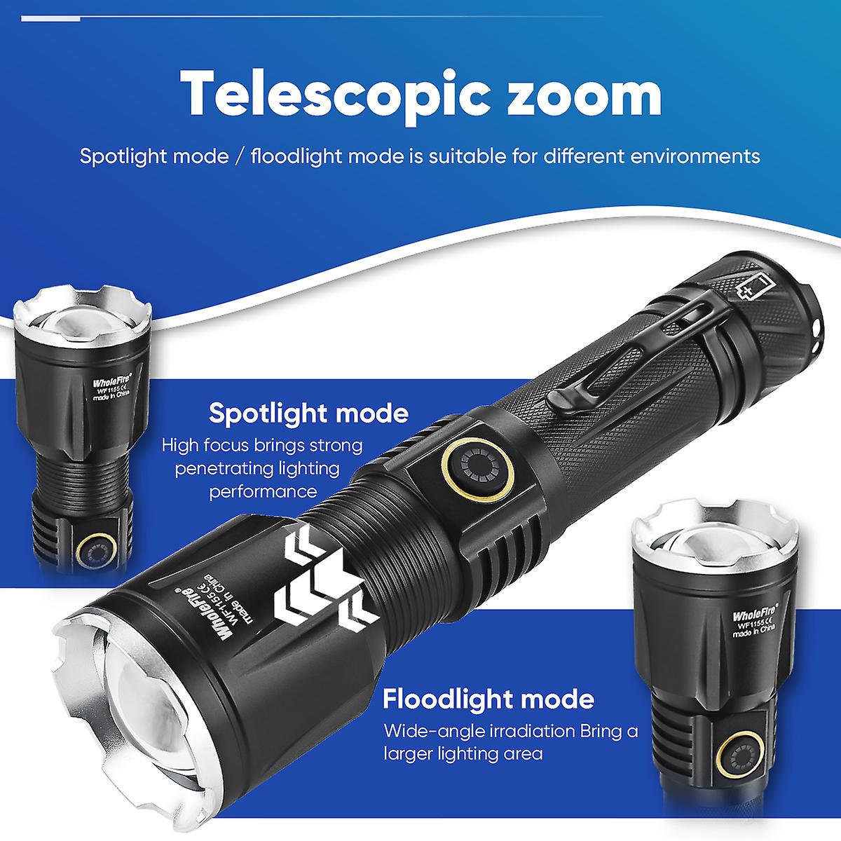 Powerful P160 Super Bright Led Flashlight Torch No Battery