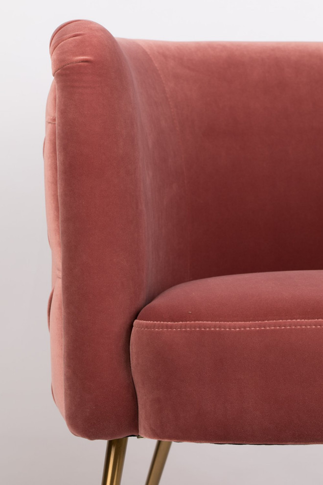 Pink Tufted Barrel Chair  Bold Monkey Such A Stud   Midcentury   Armchairs And Accent Chairs   by Luxury Furnitures  Houzz