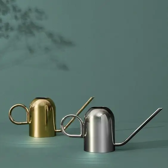 Silver Plated High Quality Garden Tools round shape Mini Water Can Safety Health Metal Watering Can wholesale price