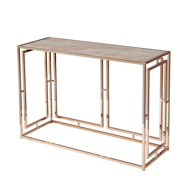 SEI Furniture Simons Faux Marble Console Table