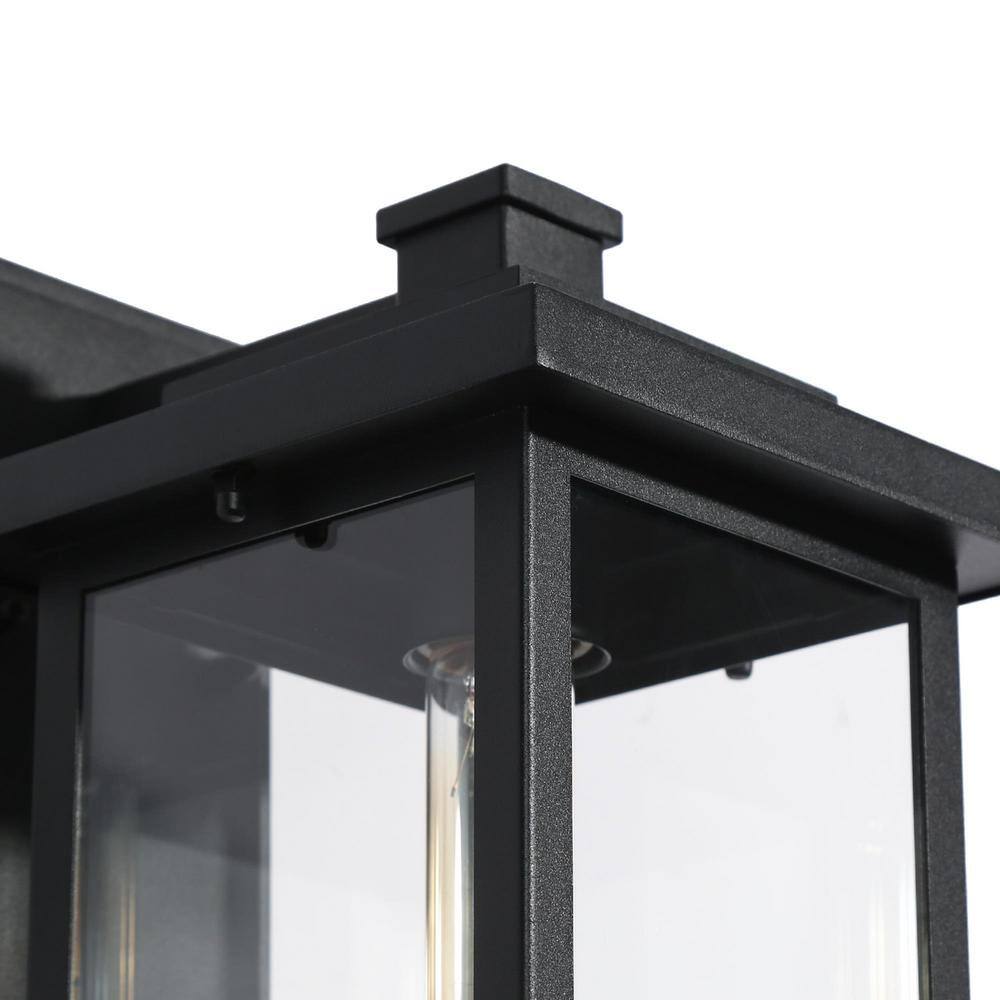 LNC Modern 1-Light Matte Black Outdoor Wall Lantern Sconce with Clear Glass Shade for Pool HouseFront Porch Wall Light MJZF2EHD1156W68