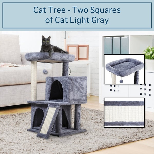 Double-layer cat Tree with cat house and ladder